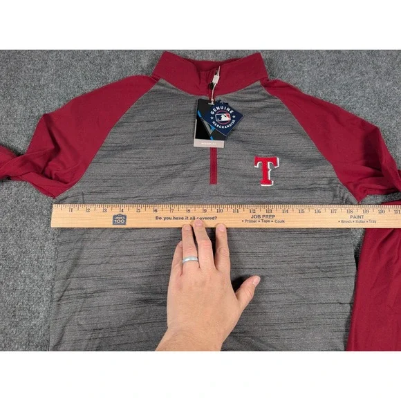 Texas Rangers Levelwear 1/4 Zip Pullover Womens Small Gray Performance Baseball‎ - Picture 4 of 9